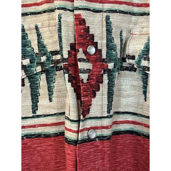 Vtg 90s Roper Pearl Snap Shirt XL Western Cowboy Horse Rodeo Bull Aztec Grunge - Picture 4 of 8